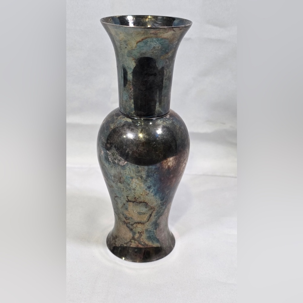 Webster Wilcox Silver Plated Vase 7.5” By 2.5”